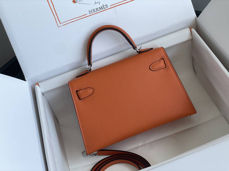 Hermes Mini Kelly II Orange mini crossbody — Top Quality Replica