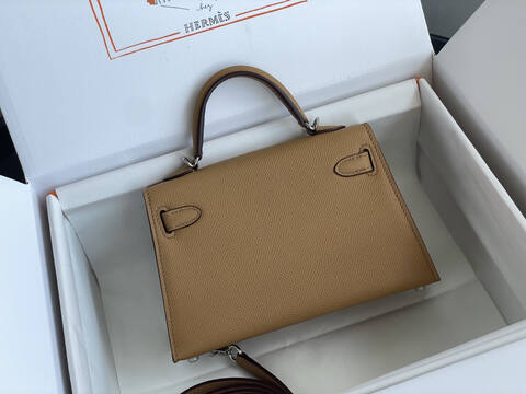 Hermes Mini Kelly II Beige mini crossbody 1 1 Replica
