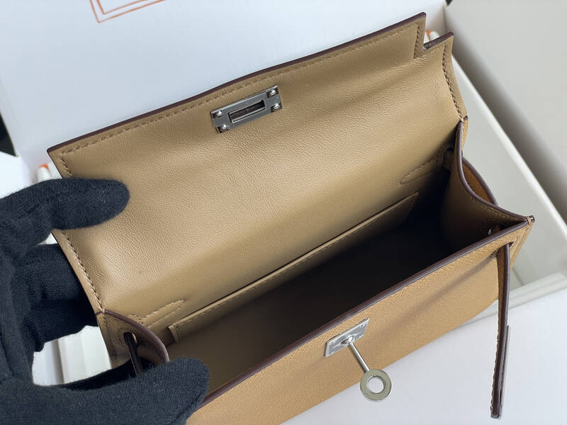 Hermes Mini Kelly II Beige mini crossbody — 1:1 Replica