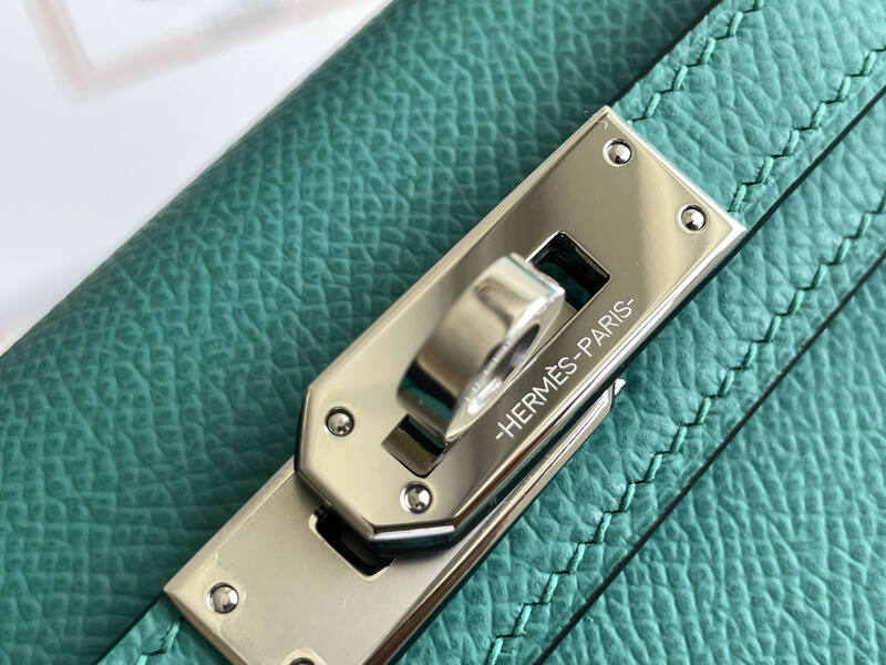 Hermes Mini Kelly II Turquoise mini crossbody — Premium Replica