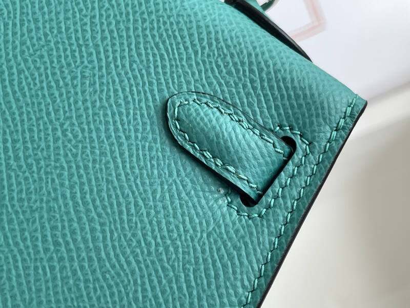 Hermes Mini Kelly II Turquoise mini crossbody — Premium Replica