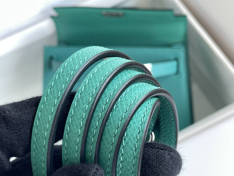 Hermes Mini Kelly II Turquoise mini crossbody — Premium Replica