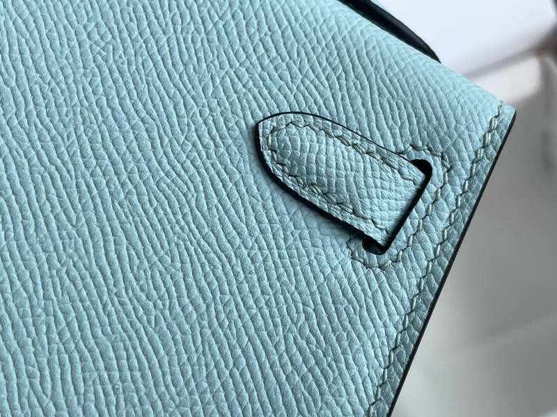 Hermes Mini Kelly II Light Blue mini crossbody — Premium Replica