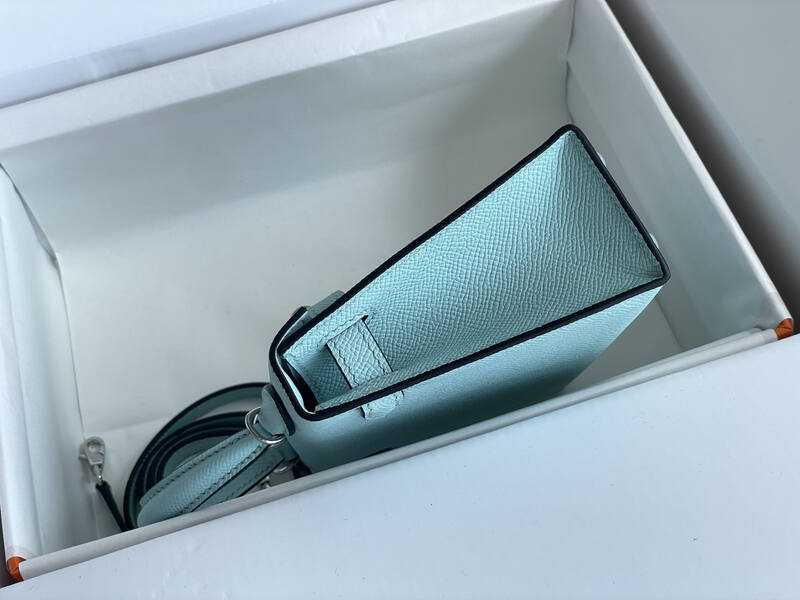 Hermes Mini Kelly II Light Blue mini crossbody — Premium Replica