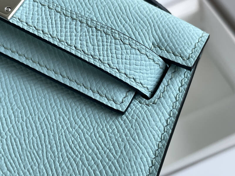 Hermes Mini Kelly II Light Blue mini crossbody — Premium Replica