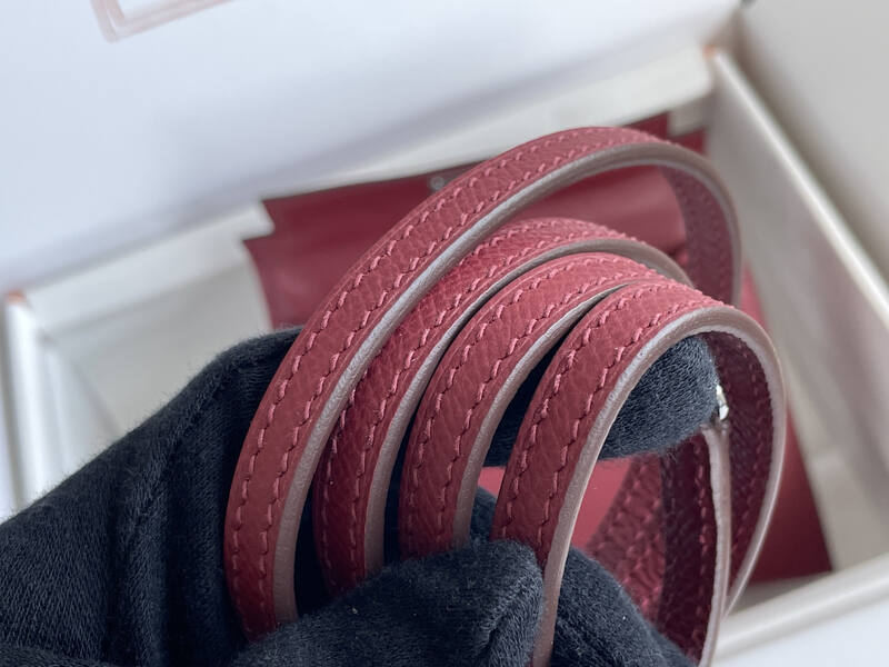 Hermes Mini Kelly II Burgundy mini crossbody — AAA Quality Replica