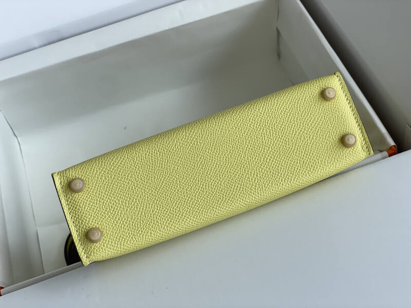 Hermes Mini Kelly II Pale yellow mini crossbody — 1:1 Replica