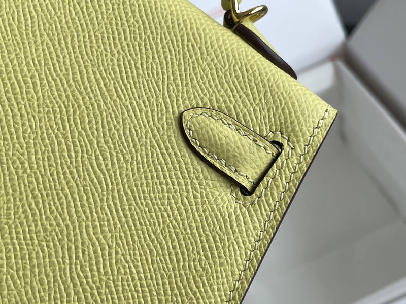 Hermes Mini Kelly II Pale yellow mini crossbody — 1:1 Replica