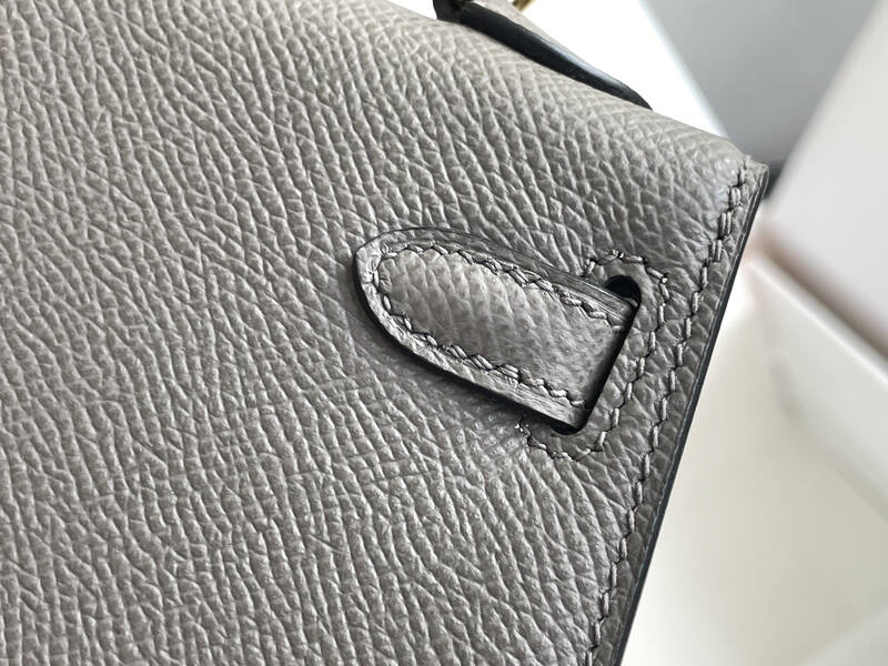 Hermes Mini Kelly II Grey mini crossbody — AAA Quality Replica