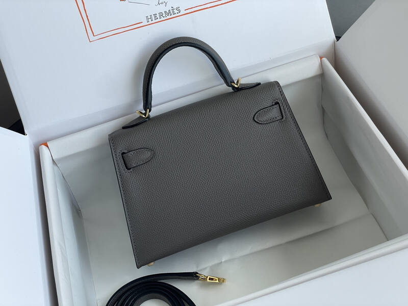 Hermes Mini Kelly II Grey mini crossbody — AAA Quality Replica