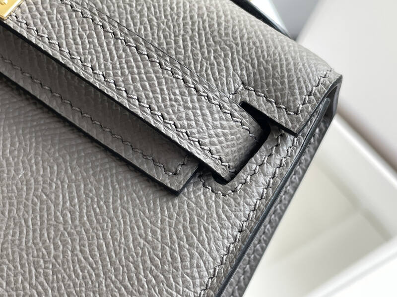 Hermes Mini Kelly II Grey mini crossbody — AAA Quality Replica