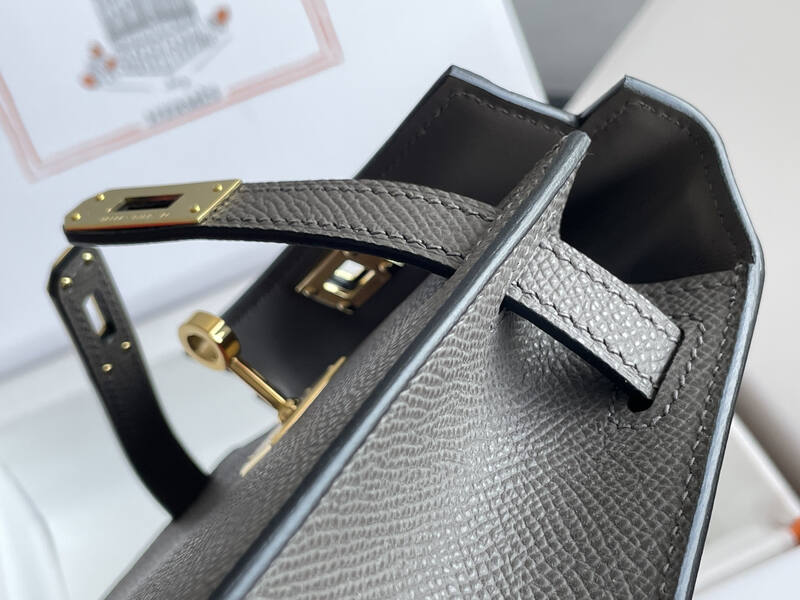 Hermes Mini Kelly II Grey mini crossbody — AAA Quality Replica