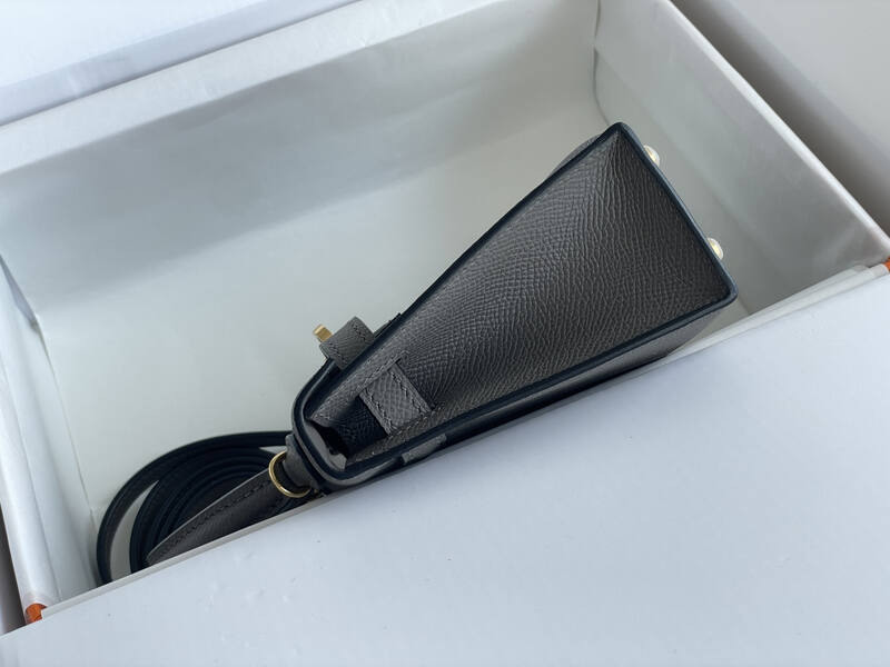 Hermes Mini Kelly II Grey mini crossbody — AAA Quality Replica