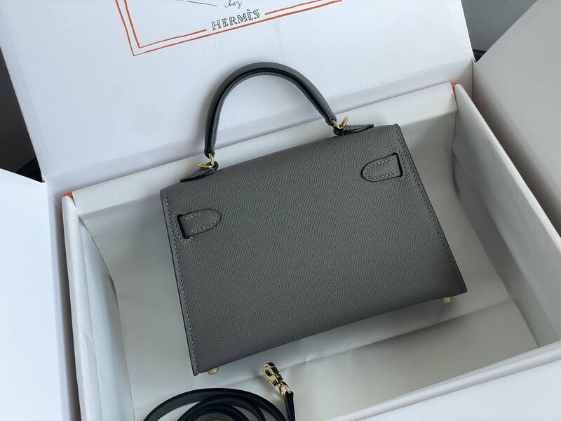 Hermes Mini Kelly II Grey mini crossbody — Top Quality Replica
