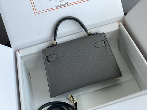 Hermes Mini Kelly II Grey mini crossbody Top Quality Replica