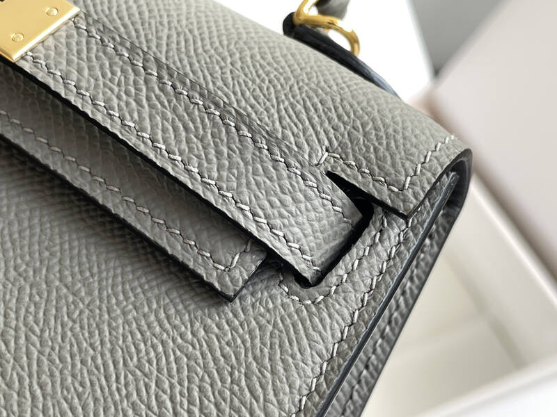 Hermes Mini Kelly II Grey mini crossbody — Top Quality Replica