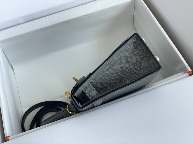 Hermes Mini Kelly II Grey mini crossbody — Top Quality Replica