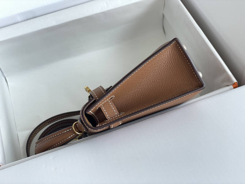 Hermes Mini Kelly Brown mini crossbody — AAA Quality Replica
