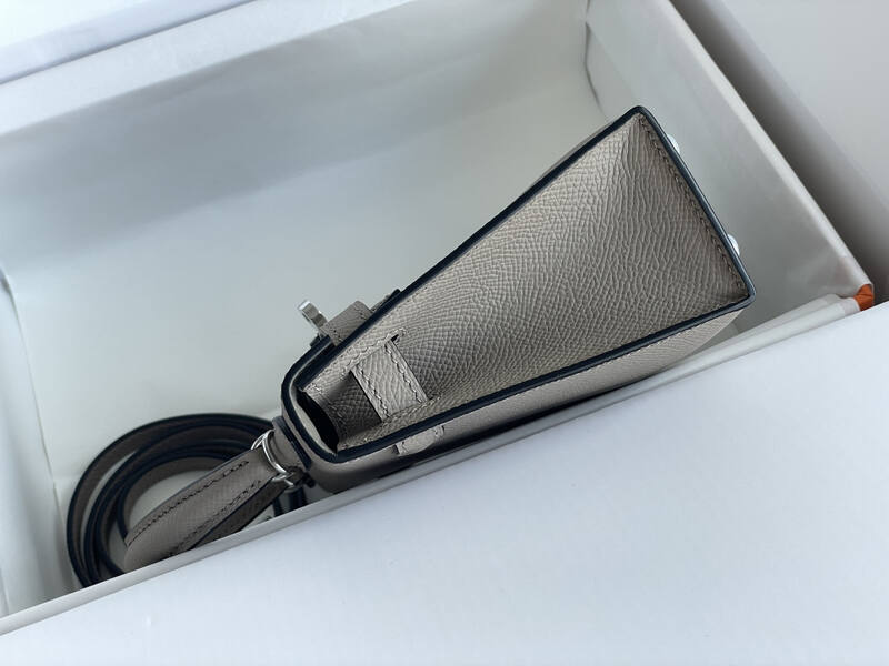 Hermes Mini Kelly II Etoupe Grey mini crossbody — AAA Quality Replica