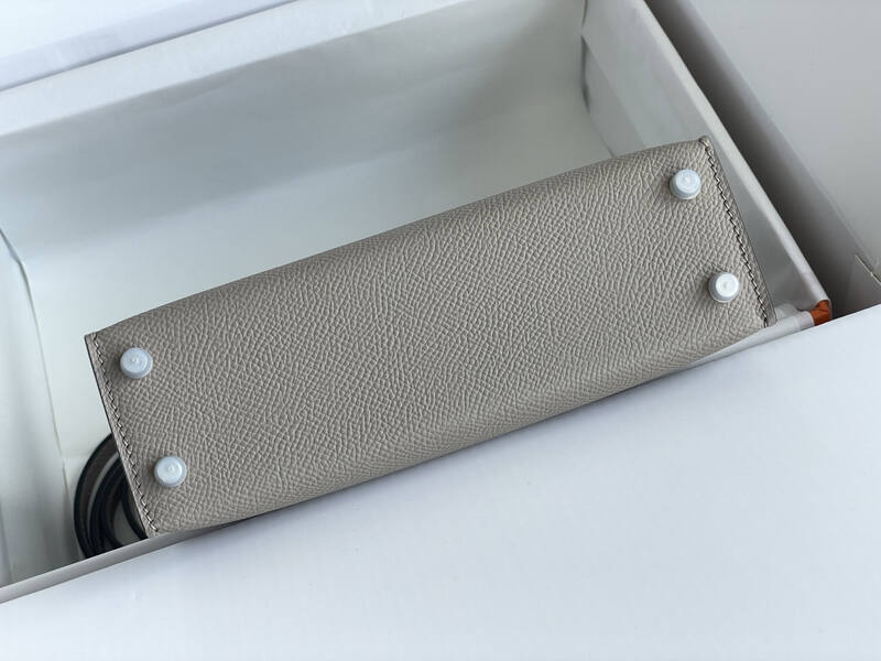 Hermes Mini Kelly II Etoupe Grey mini crossbody — AAA Quality Replica