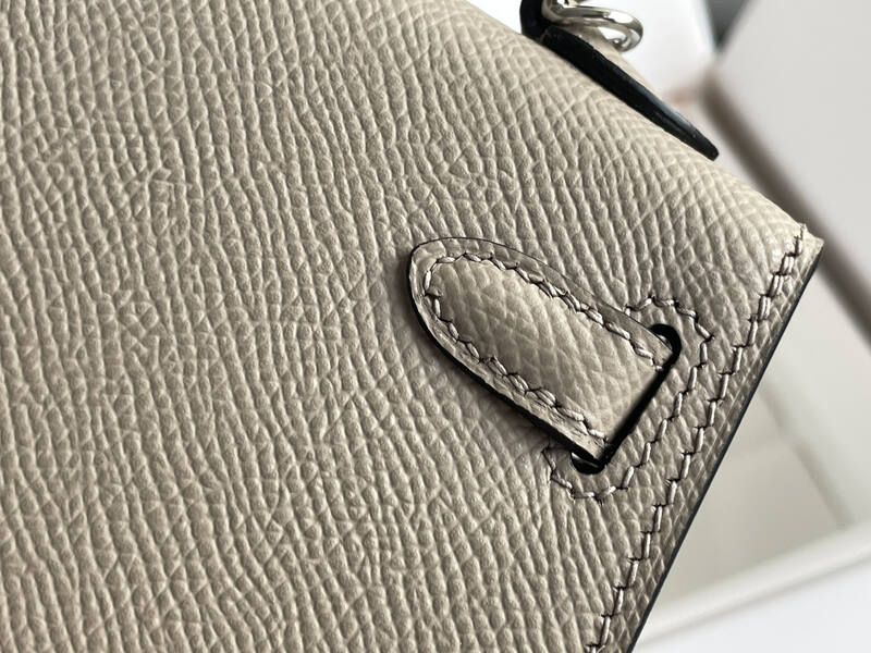 Hermes Mini Kelly II Etoupe Grey mini crossbody — AAA Quality Replica