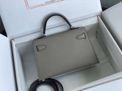 Hermes Mini Kelly II Etoupe Grey mini crossbody AAA Quality Replica