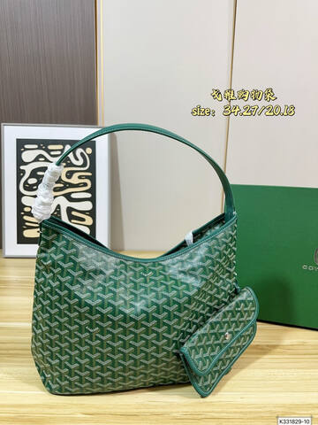 Goyard Boheme Hobo Green Canvas 34x27x20cm shoulder Top Quality Replica