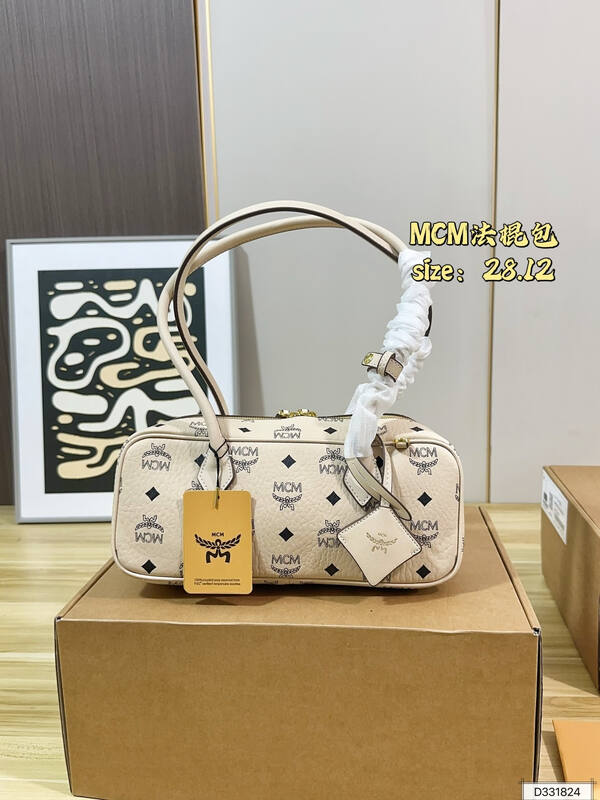 MCM Pink Visetos / Cognac Visetos shoulder — 1:1 Replica