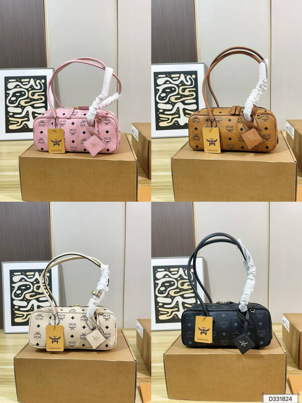 MCM Pink Visetos / Cognac Visetos shoulder — 1:1 Replica
