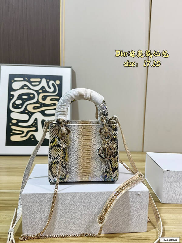 Dior Lady Multicolor snakeskin 17 15 crossbody — Top Quality Replica