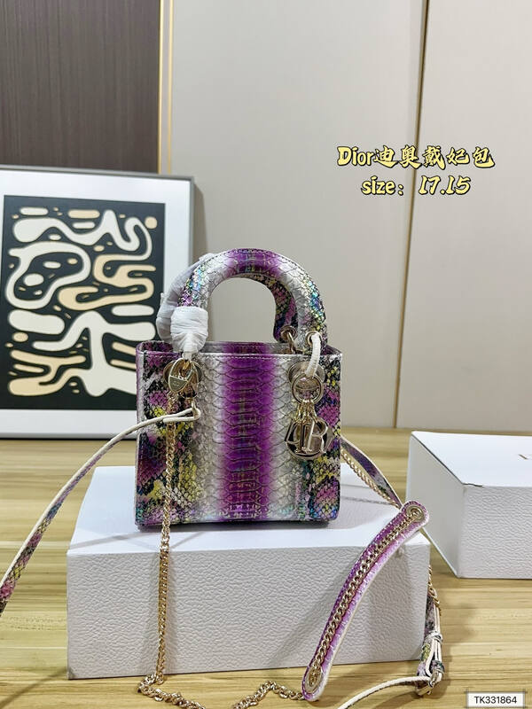 Dior Lady Multicolor snakeskin 17 15 crossbody — Top Quality Replica