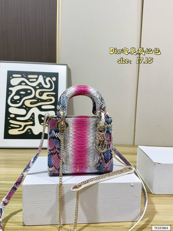 Dior Lady Multicolor snakeskin 17 15 crossbody — Top Quality Replica