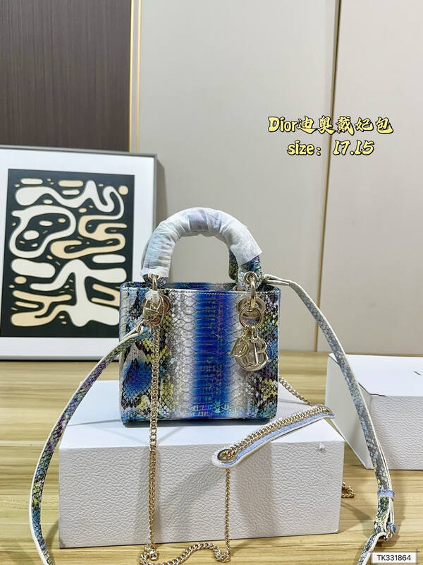 Dior Lady Multicolor snakeskin 17 15 crossbody — Top Quality Replica