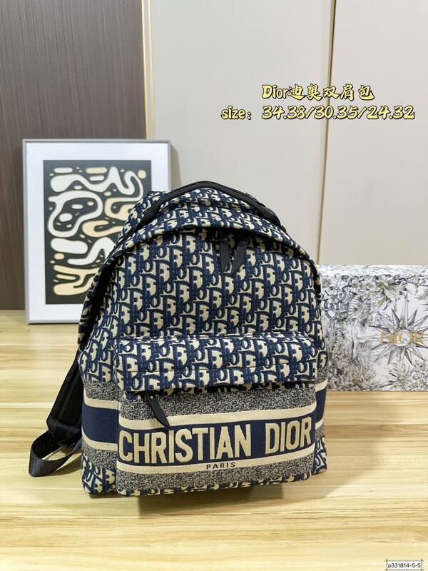 Dior Oblique backpack Blue Oblique everyday — Premium Replica
