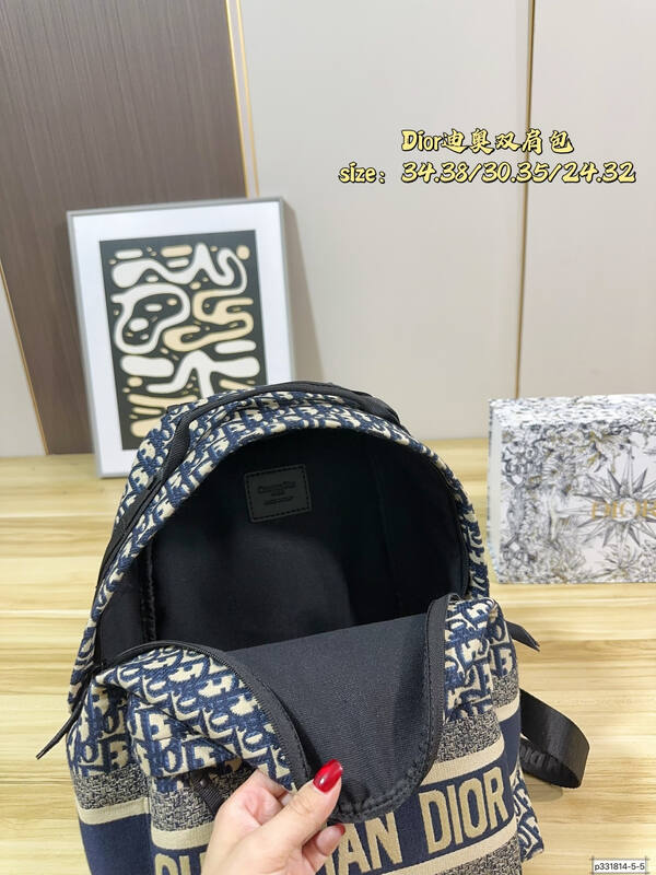 Dior Blue Oblique 34 38 30 35 24 32 backpack — 1:1 Replica