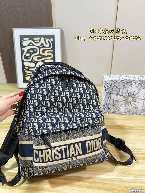 Dior Blue Oblique 34 38 30 35 24 32 backpack — 1:1 Replica