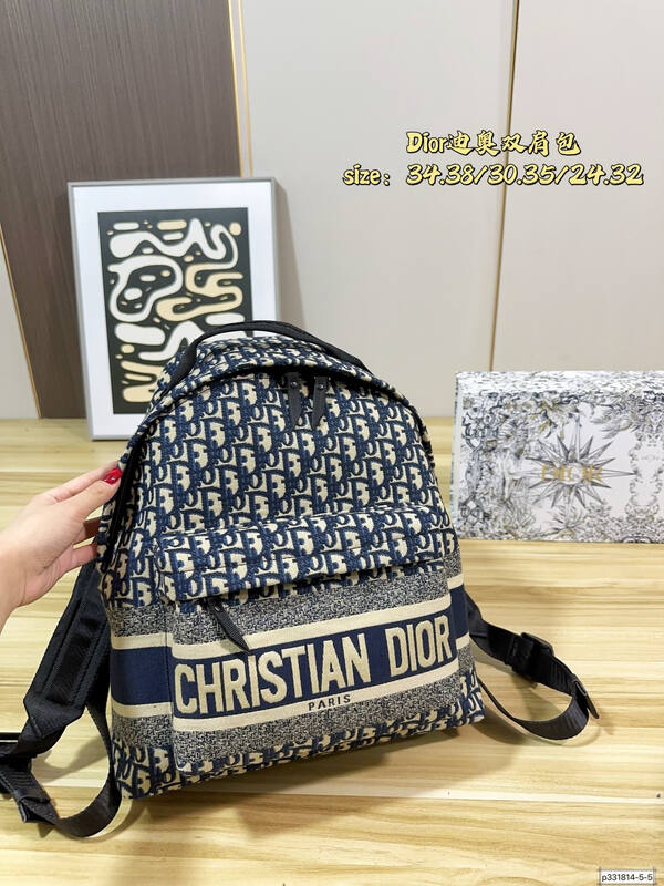 Dior Blue Oblique 34 38 30 35 24 32 backpack — 1:1 Replica