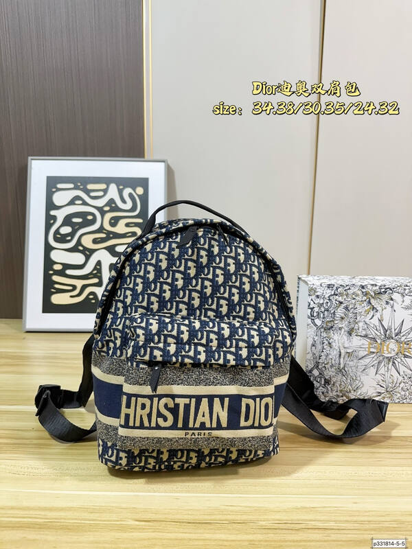 Dior Oblique backpack Blue Oblique everyday — Premium Replica