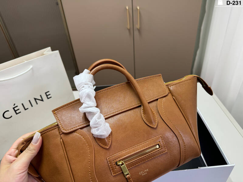 Celine Luggage Tan Leather 27x23x13cm handbag handbag — Top Quality Replica