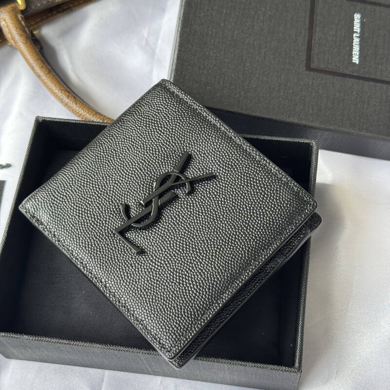 Saint Laurent Black grained leather wallet — Premium Replica