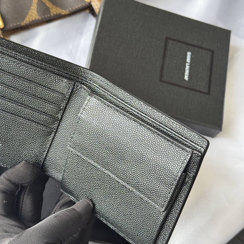 Saint Laurent Black grained leather wallet — Premium Replica