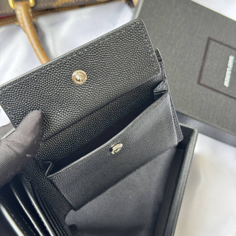 Saint Laurent Black grained leather wallet — Premium Replica