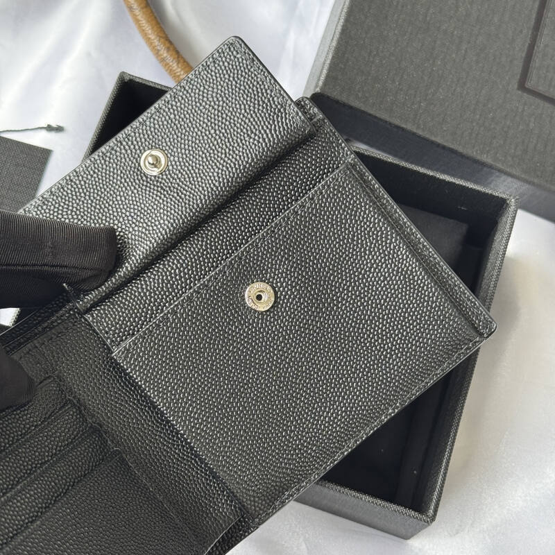 Saint Laurent Black grained leather wallet — Premium Replica