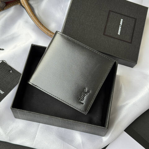 Saint Laurent Black leather wallet AAA Quality Replica