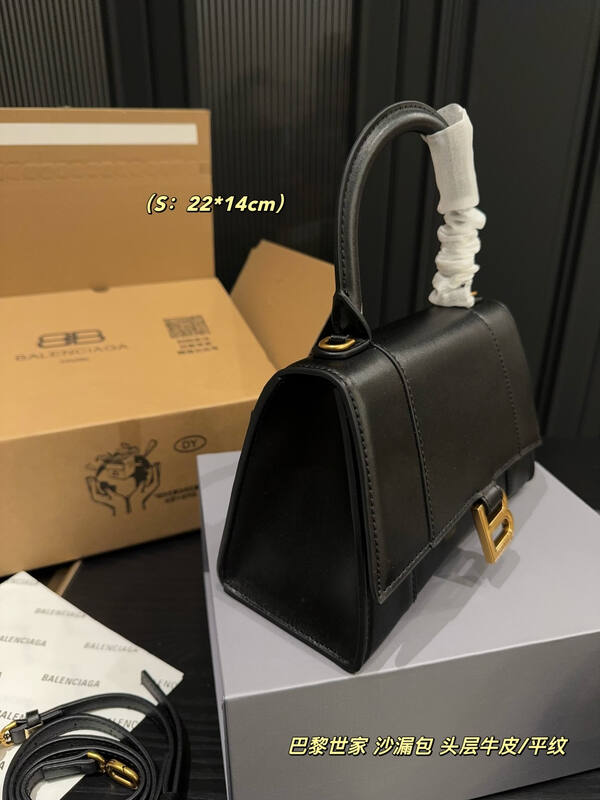 Balenciaga Hourglass Black smooth leather 22*14cm crossbody — AAA Quality Replica