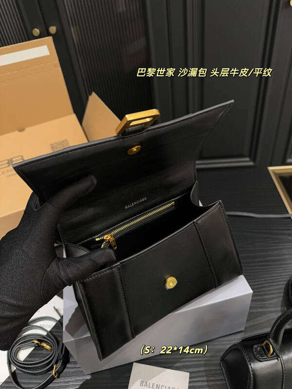 Balenciaga Hourglass Black smooth leather 22*14cm crossbody — AAA Quality Replica