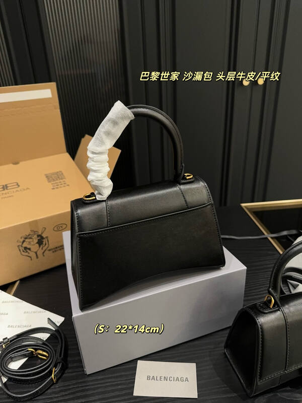 Balenciaga Hourglass Black smooth leather 22*14cm crossbody — AAA Quality Replica