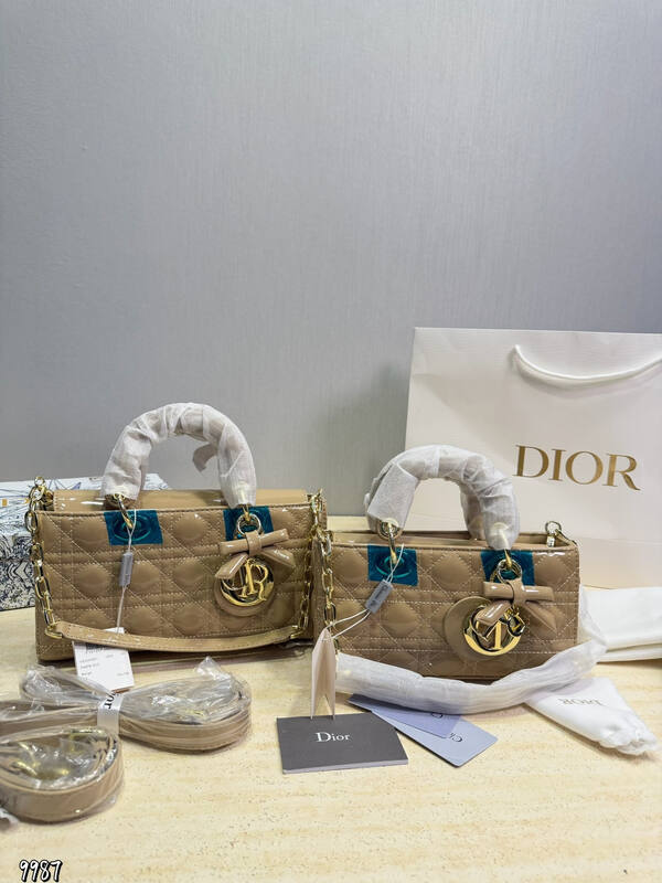 Dior Lady Grey patent 26 shoulder — Top Quality Replica