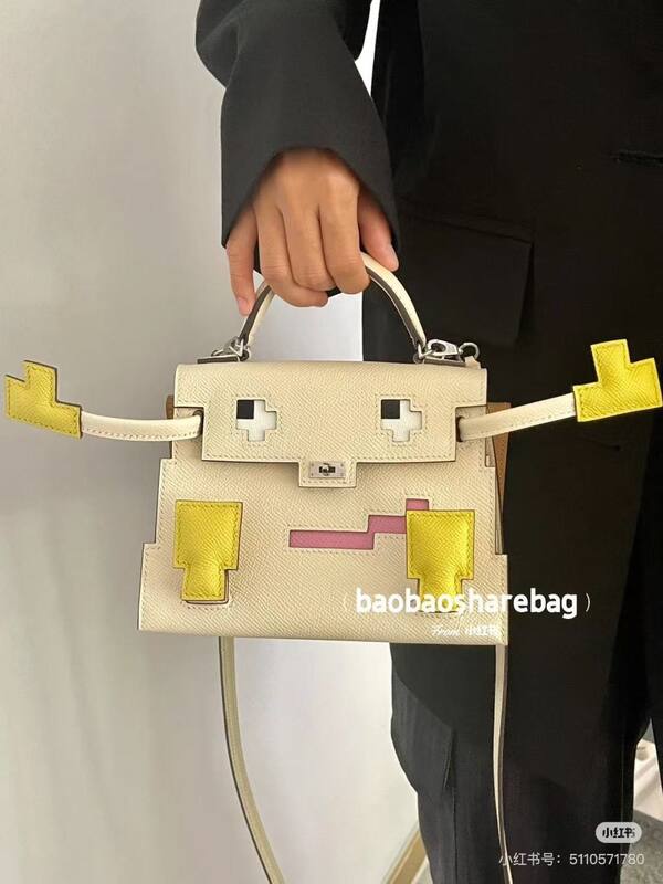 Hermes Kelly Doll Craie with multicolor accents mini crossbody — 1:1 Replica