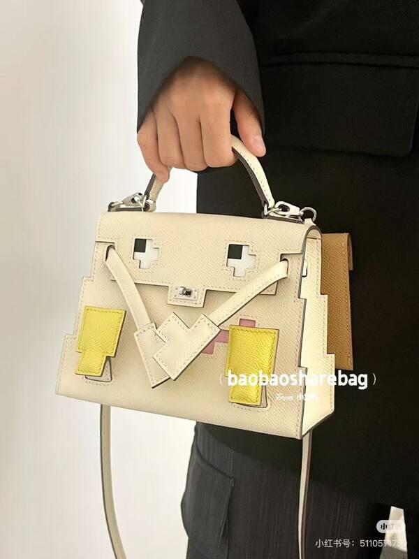 Hermes Kelly Doll Craie with multicolor accents mini crossbody — 1:1 Replica